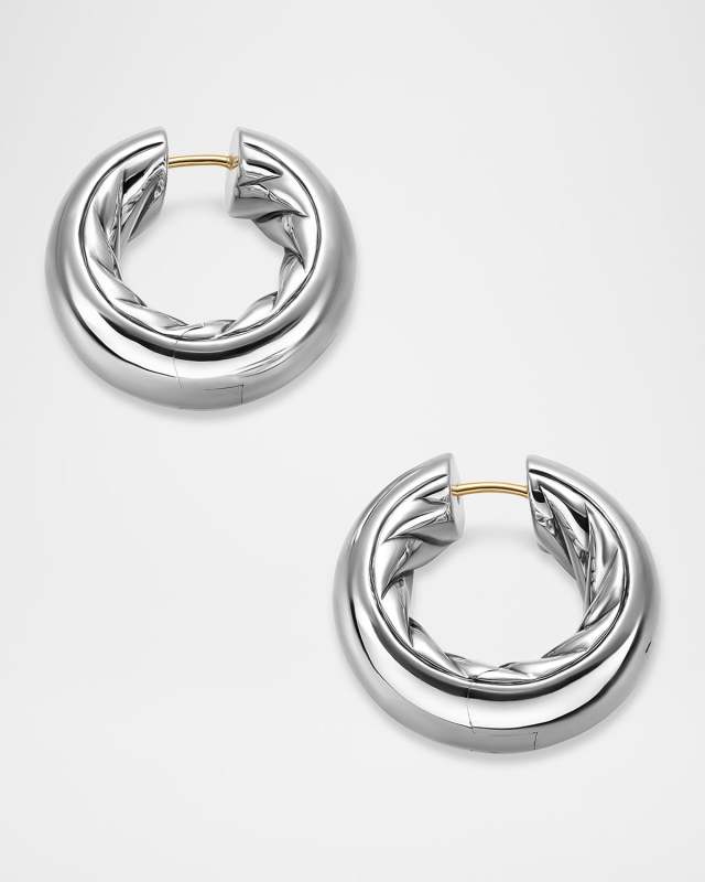 DY Mercer Hoop Earrings in Silver, 9mm
